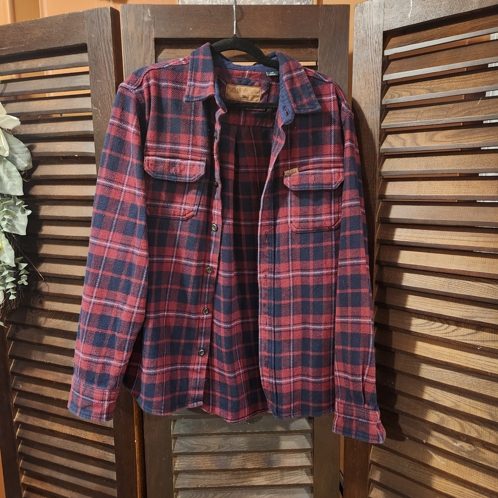 Orvis Red and Blue Plaid Shirt Jacket